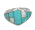 Authentic Sterling Silver Southwest Opal And Turquoise Inlay Ring Size 6-1/4 RX61787